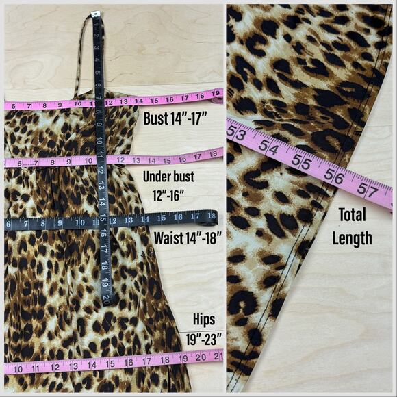 Vintage 1990s Leopard Print Sleeveless Slipdress - Picture 6 of 7